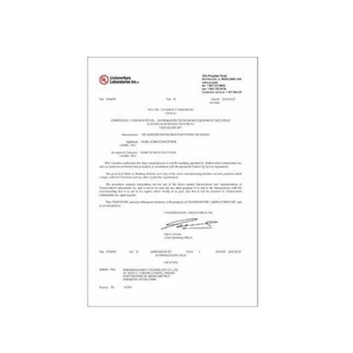 High voltage power supply UL certification