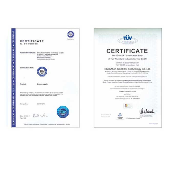 TUV certification